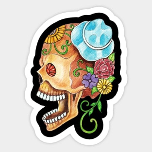 Sugar skull day of the dead. Sticker